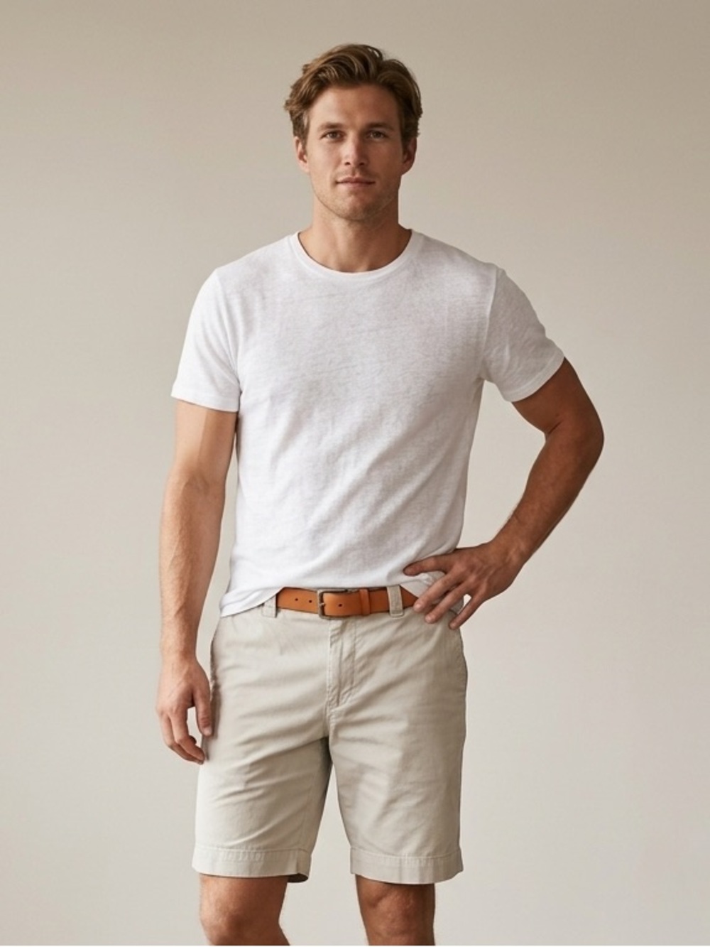 Polo Ralph Lauren Chino Shorts Flat Front Tan 9 In Inseam Size 40